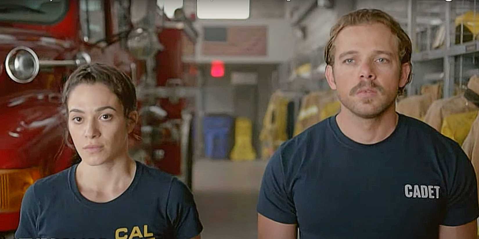 Gabriela Perez and Bode Leone standing next to each other inFire Country Season 3.