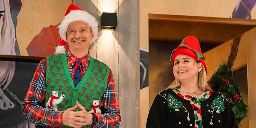 David and Jo in Mythic Quest Christmas episode