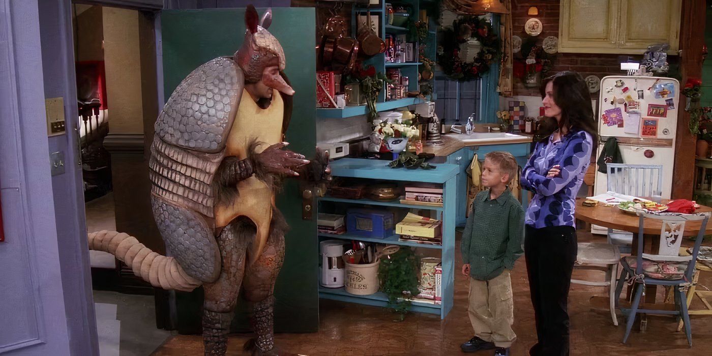 why does ross dress up as an armadillo for christmas The 'Friends' Holiday Traditions In 2015 Would Include Coffee, Pinterest, &  The Holiday Armadillo
