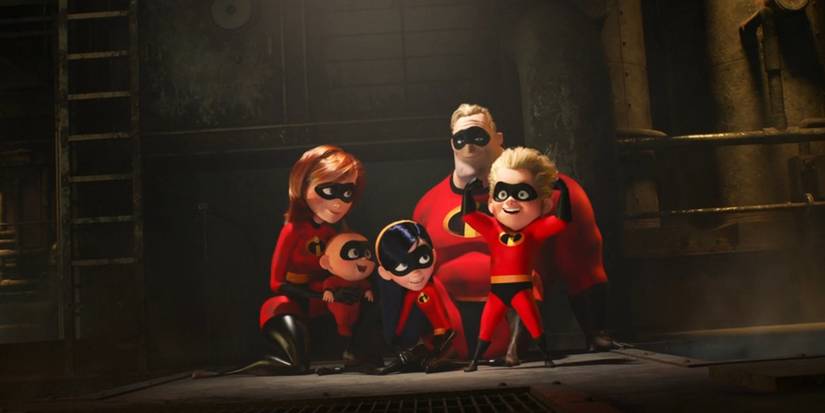 The Incredibles look happy for a moment in 'Incredibles 2'.