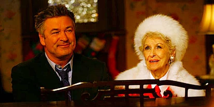 Jack Donaghy and his mother Colleen at the piano for Christmas in 30 Rock.