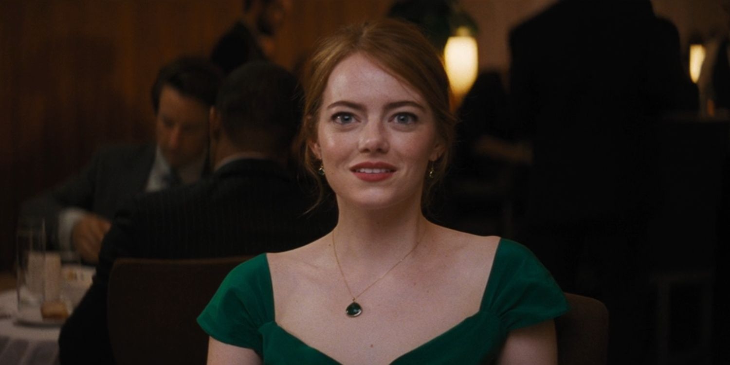 emma stone la la land green dress Emma Stone White Dress La La Land Film Prom Dress – Hoprom main image 0