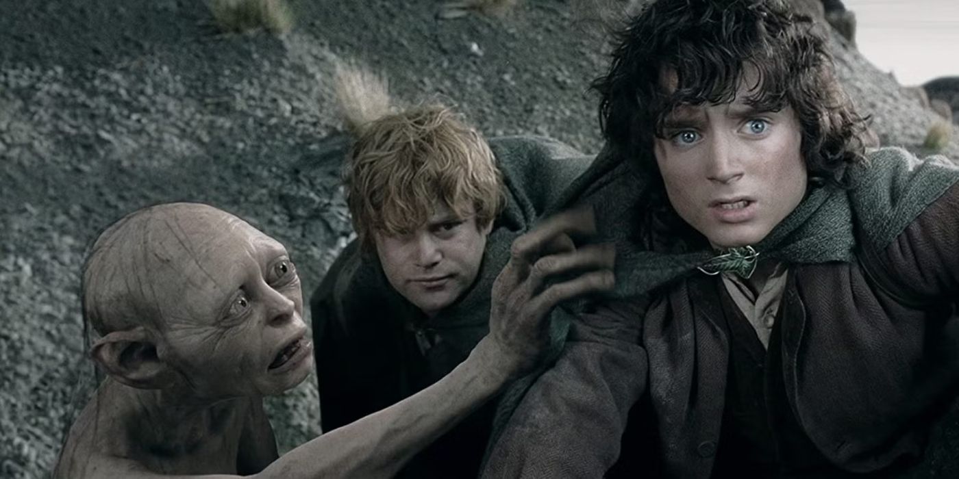 Gollum, Sam, and Frodo in 'The Lord of the Rings.'