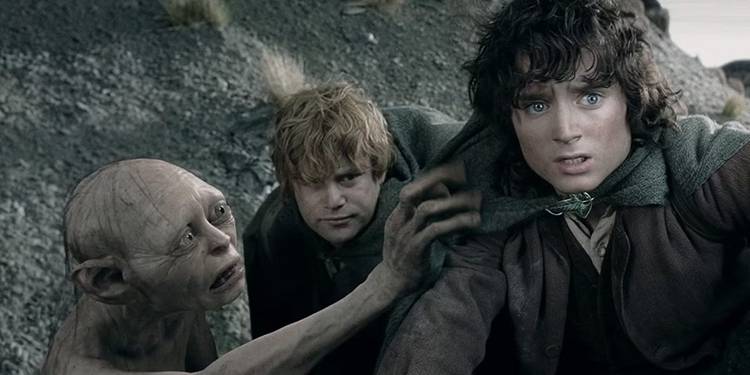 Gollum, Sam, and Frodo in 'The Lord of the Rings.'