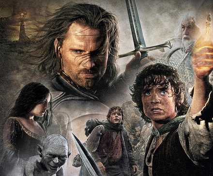 Cropped poster of Lord of the Rings: The Return of the King featuring the ensemble cast.