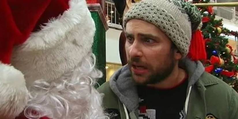 Charlie confronts a mall Santa in It's Always Sunny in Philadelphia.
