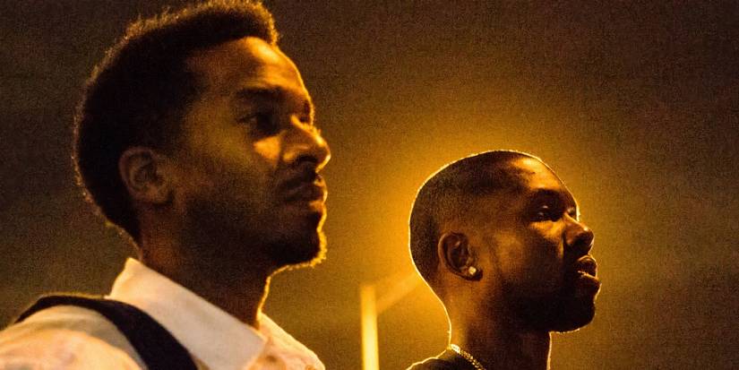 Two Black men lookign ahead in Moonlight