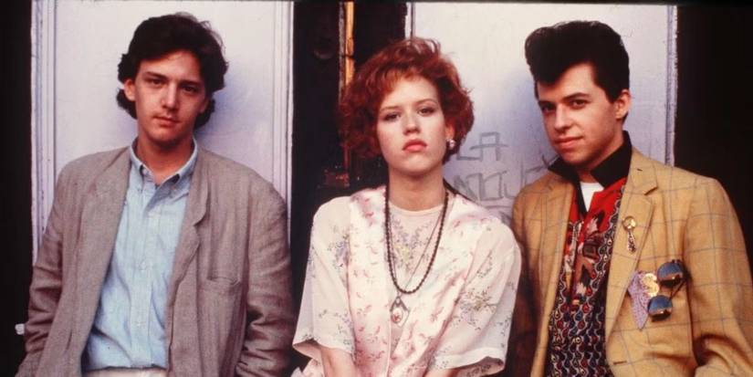 Andie, Duckie, & Blane posing for a photo in Pretty in Pink.