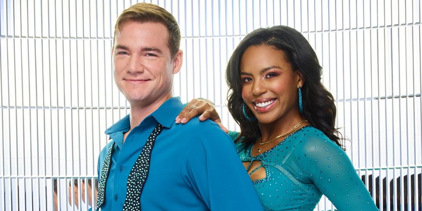 Daniel Durant and Britt Stewart pose for their DWTS promo photo