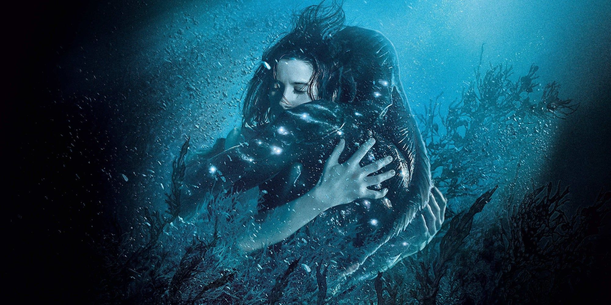 Elisa embracing the creature in The Shape of Water