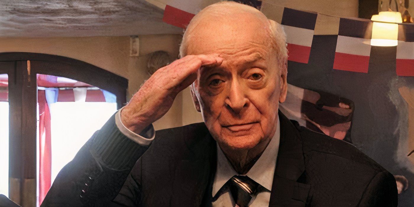 Sir Michael Caine as Bernie salutes in 'The Great Escaper'