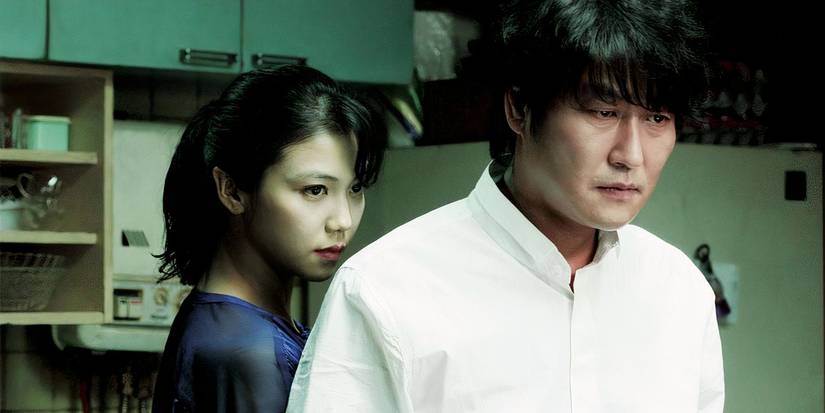 'Thirst' (2009), Song Kang-ho and Kim Ok-bin looking anxious 