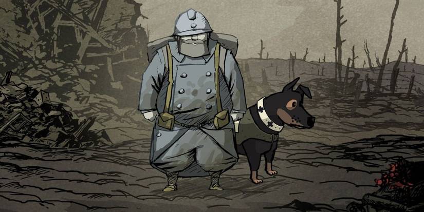 Emile (left) and Walt (right) stand in no-man's land in 'Valiant Hearts: The Great War'