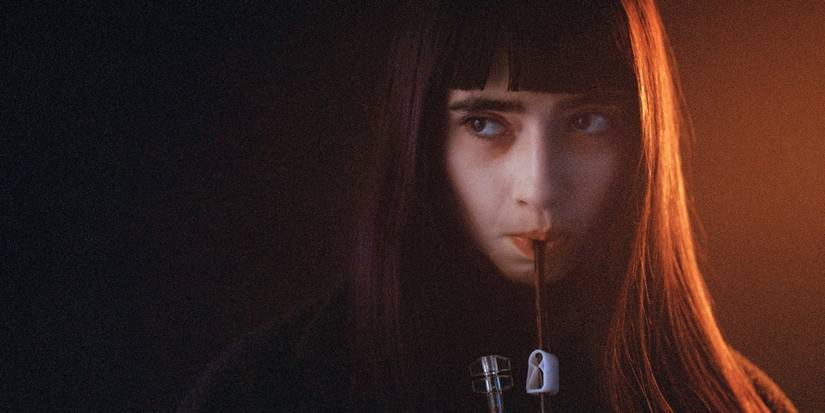 Sara Montpetit as Sasha drinking from a blood bag in Humanist Vampire Seeking Consenting Suicidal Person