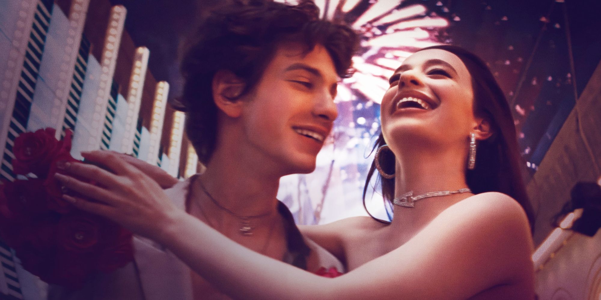 Mikey Madison and Mark Eydelshteyn in the poster for Anora
