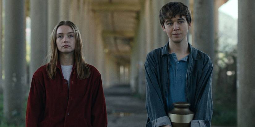 Jessica Barden and Alex Lawther stare ahead in Season 2, Episode 8 of The End of the F***ing World.