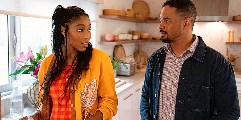 Gaby and Derrick standing together in Shrinking Season 2