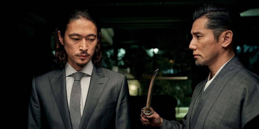 Yōsuke Kubozuka and Masahiro Motoki in 'Giri/Haji'