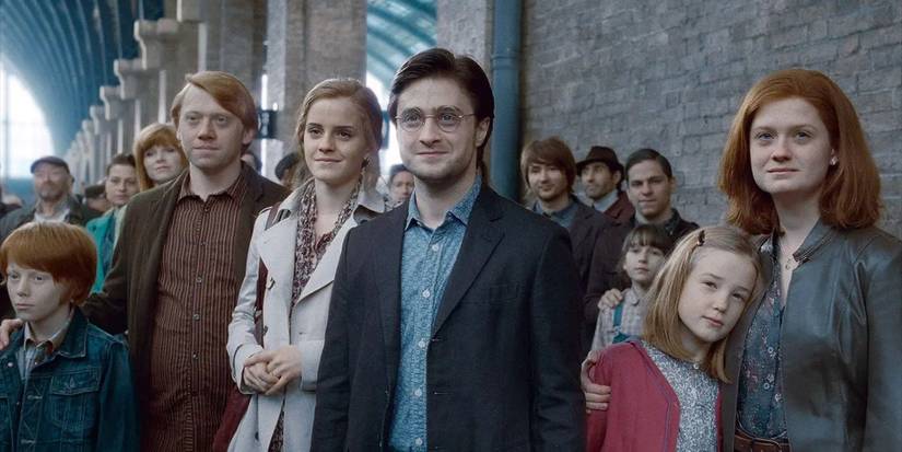 The cast of Harry Potter grown up in Harry Potter and the Deathly Hallows: Part 2.