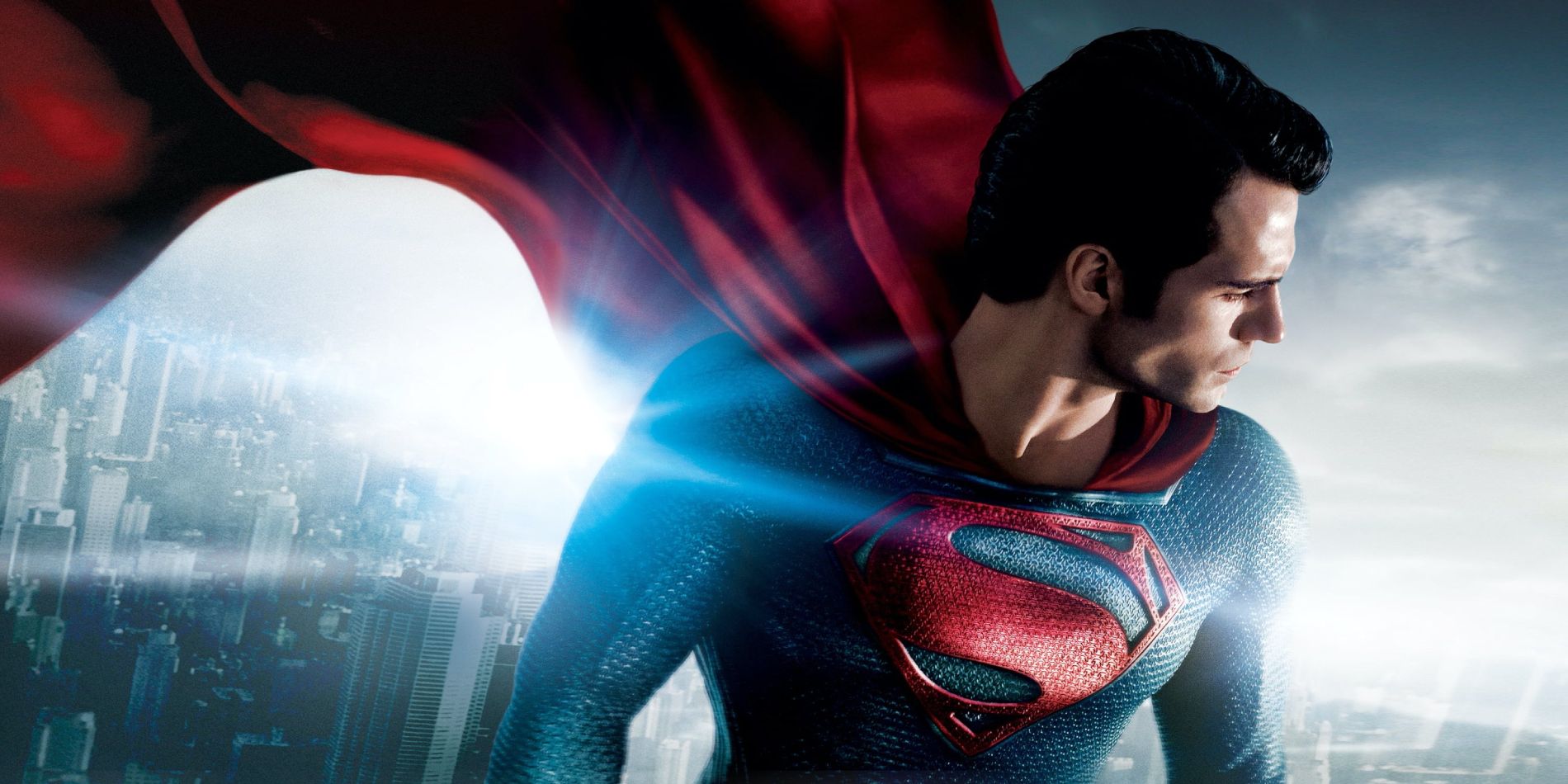 Henry Cavill as Superman on the poster for Man of Steel.
