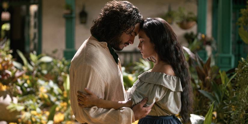 Marco Antonio Gonzalez and Susana Morales embracing in One Hundred Years of Solitude