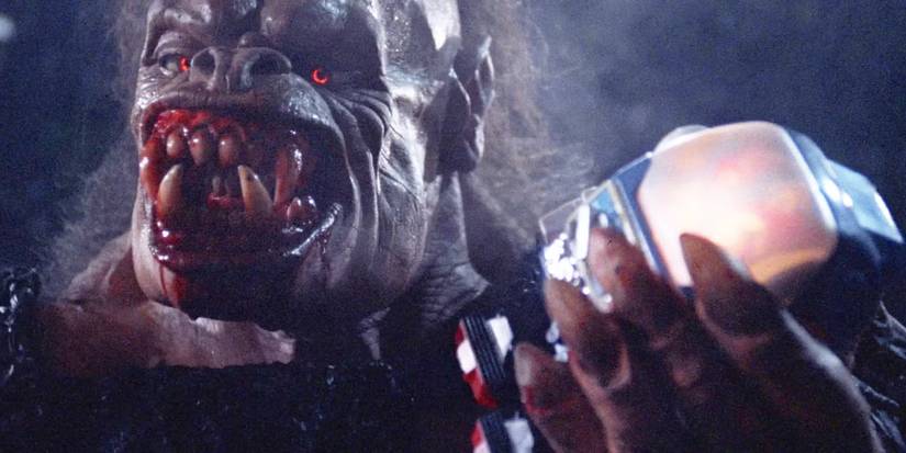 The monstrous Rawhead Rex monster snarls in Rawhead Rex.