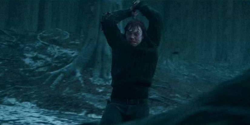 ron destroys horcrux deathly hallows part 1