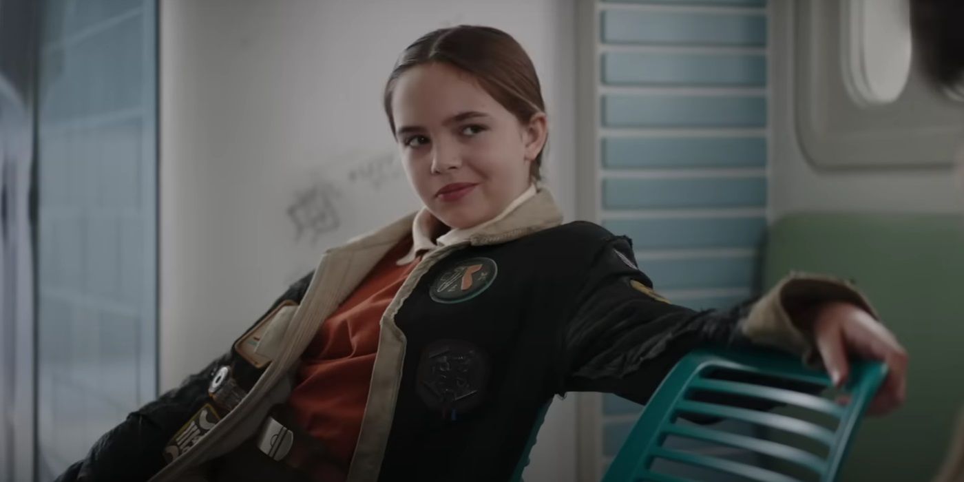 Ryan Kiera Armstrong, sitting down, as Fern in Star Wars: Skeleton Crew