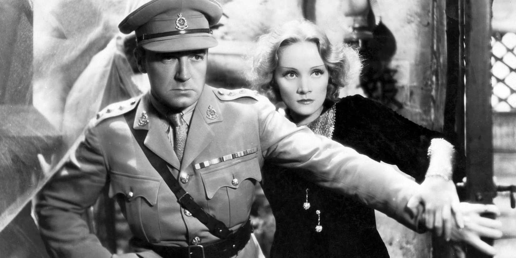 A soldier shielding Marlene Dietrich in Shanghai Express - 1932