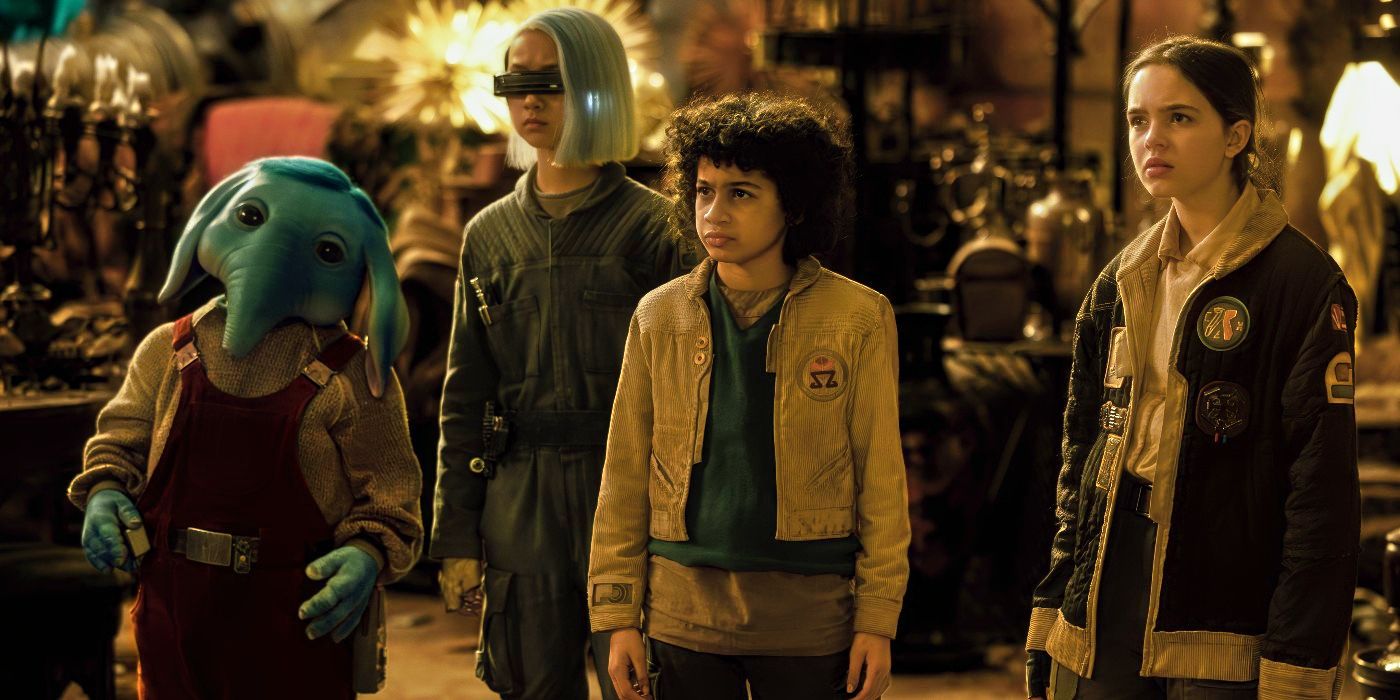 Neel, KB, Wim, and Fern in Skeleton Crew Episode 5