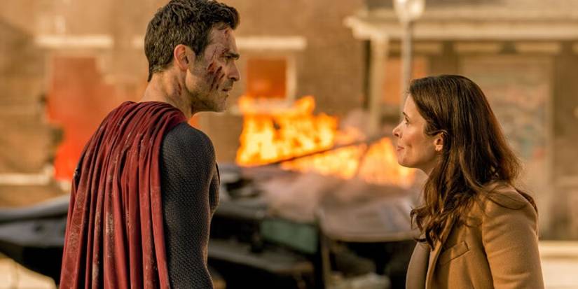 Superman (Tyler Hoechlin) and Lois Lane (Elizabeth Tulloch) argue in the 'Superman & Lois' series finale.