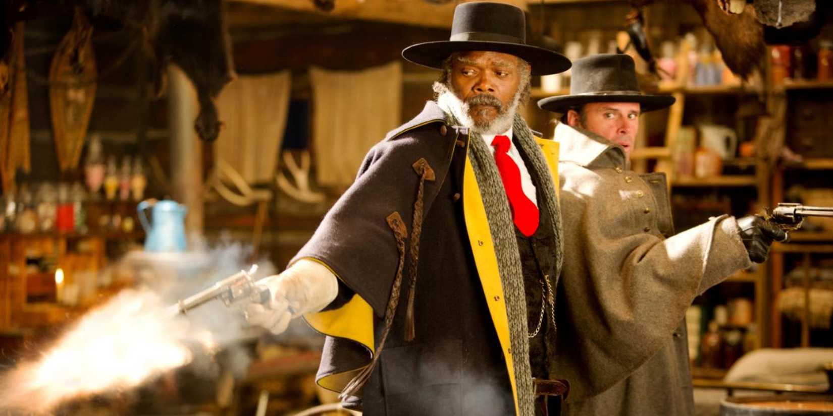 Samuel L. Jackson and Walton Goggins in The Hateful Eight