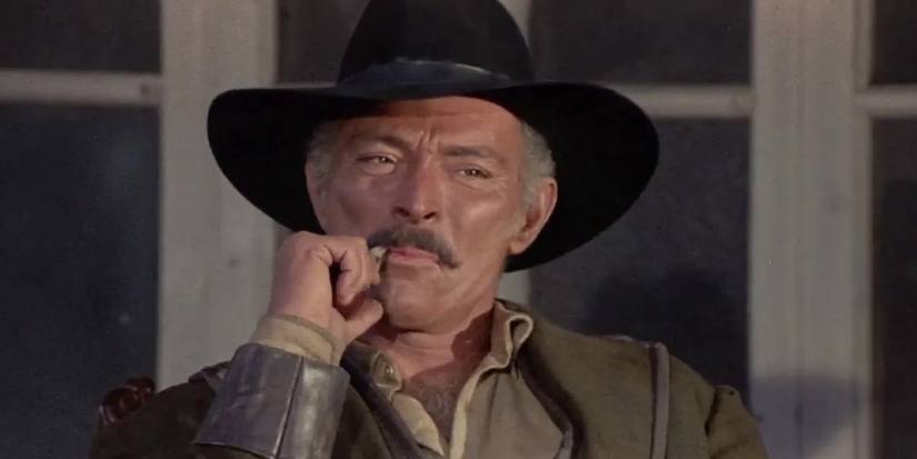 Ryan (Lee Van Cleef) smokes in 'Death Rides a Horse' (1967)