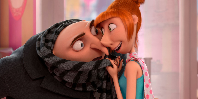 Despicable Me - Lucy pulling Gru close