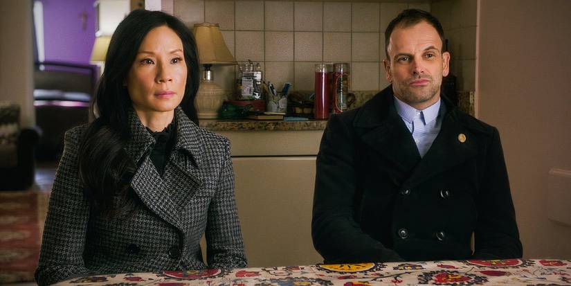 Lucy Liu and Johnny Lee Miller as Joan Watson and Sherlock Holmes in Elementary
