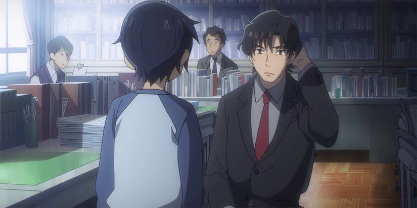 Gaku yashiro talking to a young Satoru Fujinuma in the Erased series.