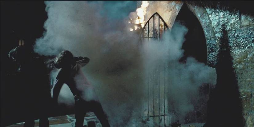 Hermione, played by Emma Watson, performing Bombarda in 'Harry Potter and the Prisoner of Azkaban.'