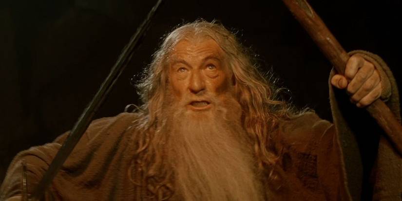 Gandalf confronts the Balrog in The Lord of the Rings: The Fellowship of the Ring