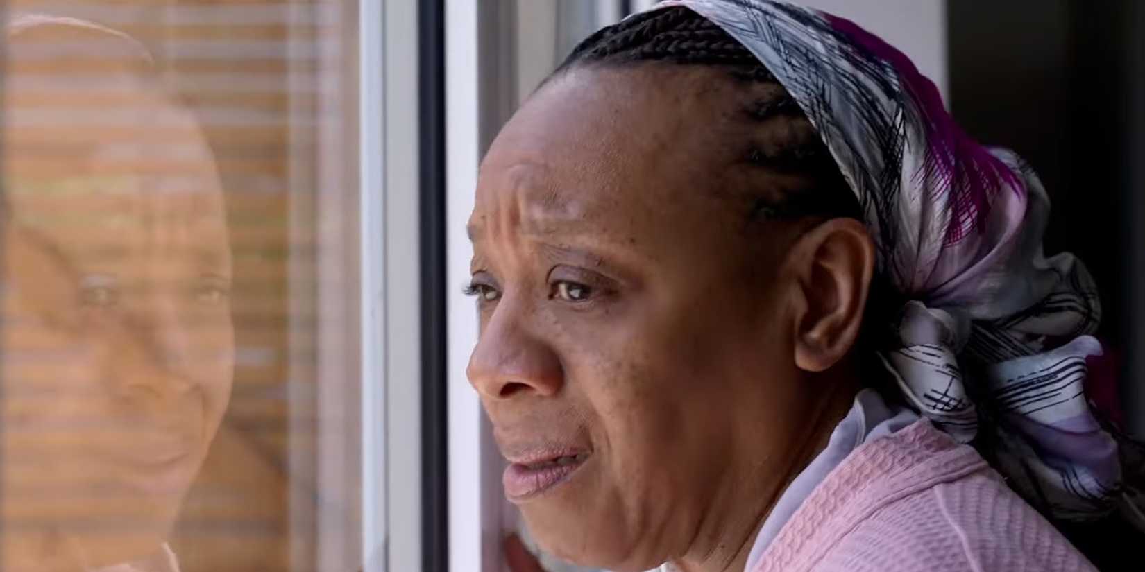 Patsy (Marianne Jean-Baptiste) crying in 'Hard Truths'