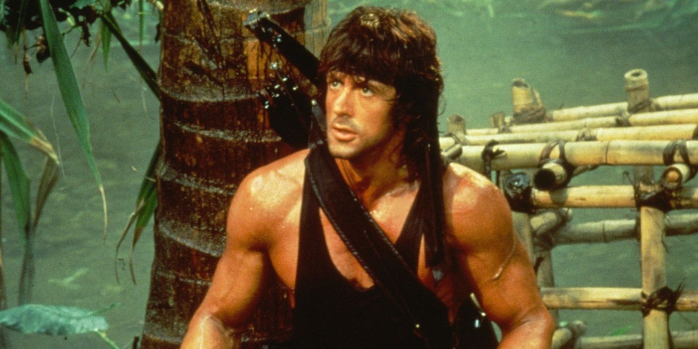 Sylvester Stallone ready for action as Rambo in Rambo: First Blood Part II 