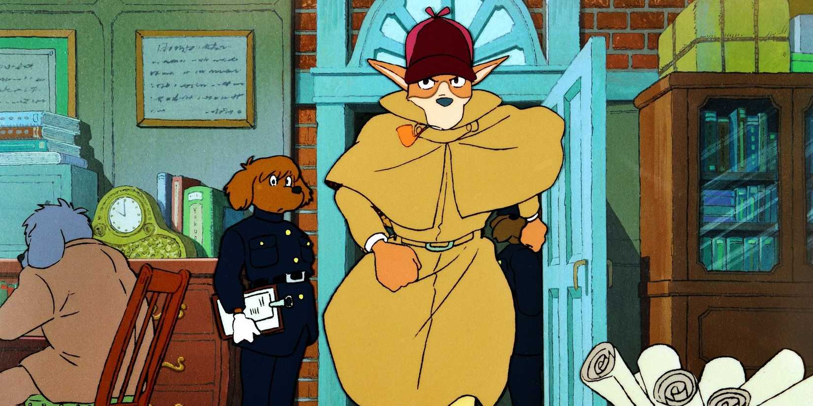 Sherlock Hound walking into a room in 'Sherlock Hound.'