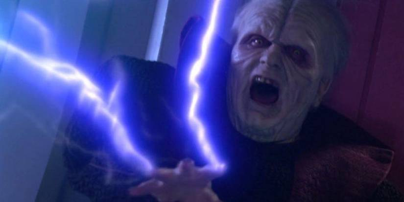 Palpatine shoots force lightning
