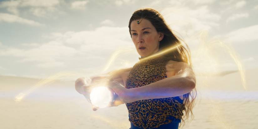 Rosamund Pike as Moiraine Damodred in The Wheel of Time Season 3.