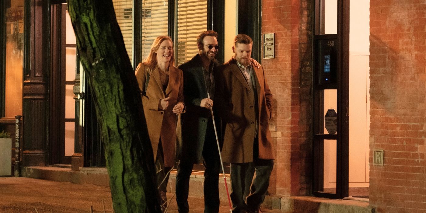 Matt , Karen, and Foggy walk down the street in &lsquo;Daredevil: Born Again&rsquo;