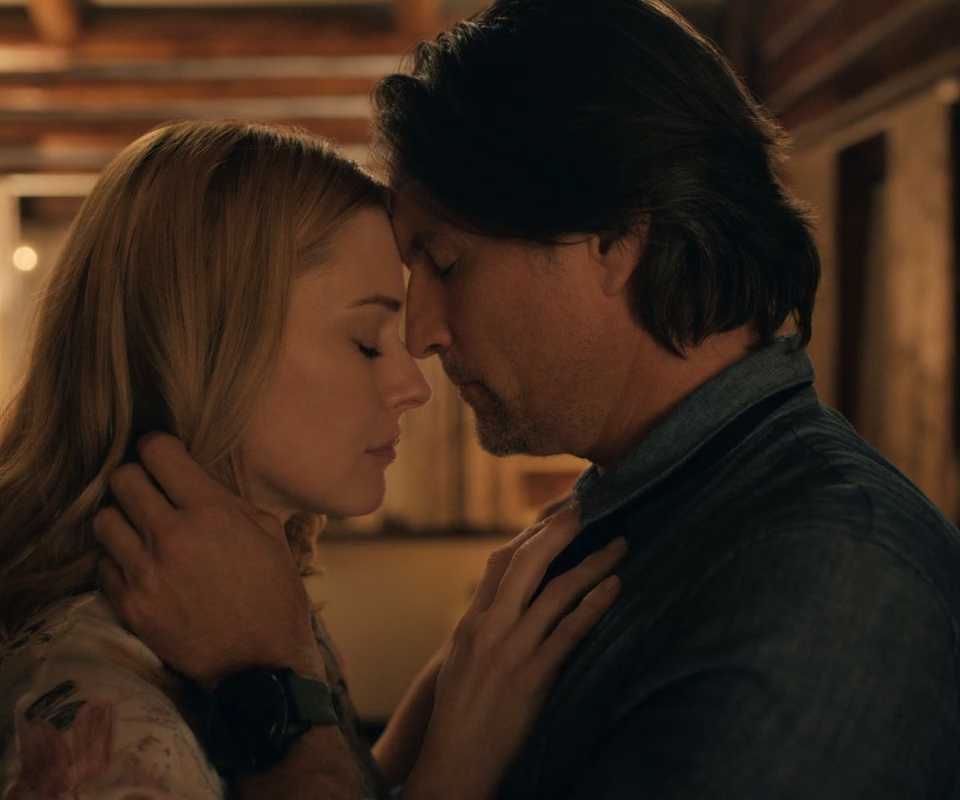 Mel and Jack rest their foreheads together and embrace in Virgin River Season 6.