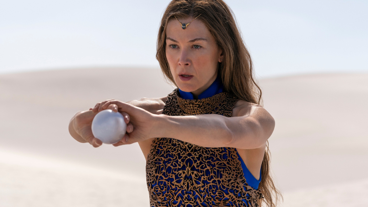 Rosamund Pike as Moiraine Damodred in The Wheel of Time Season 3