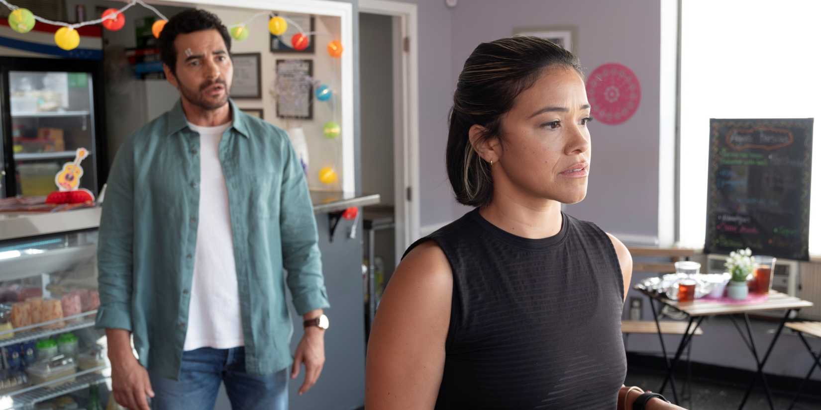  Will Trent standing behind Marion Alba as she walks away in Will Trent