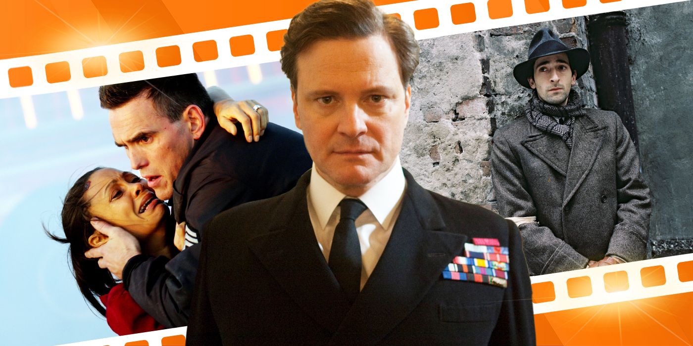 Blended image showing characters from Crash, The King's Speech, and The Pianist