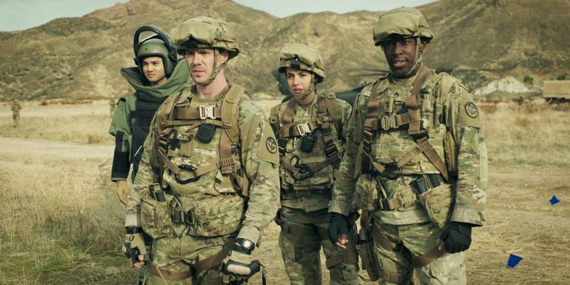 A group of four soldiers in '68 Whiskey'