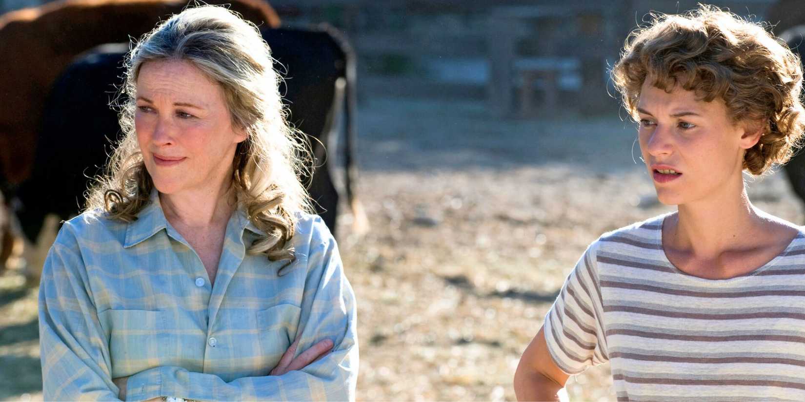 Catherine O'Hara standing next to Claire Danes in Temple Grandin (2010)